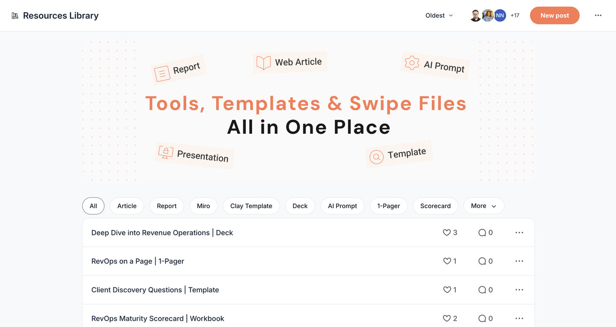 The RevTech Accelerator resources library in Circle