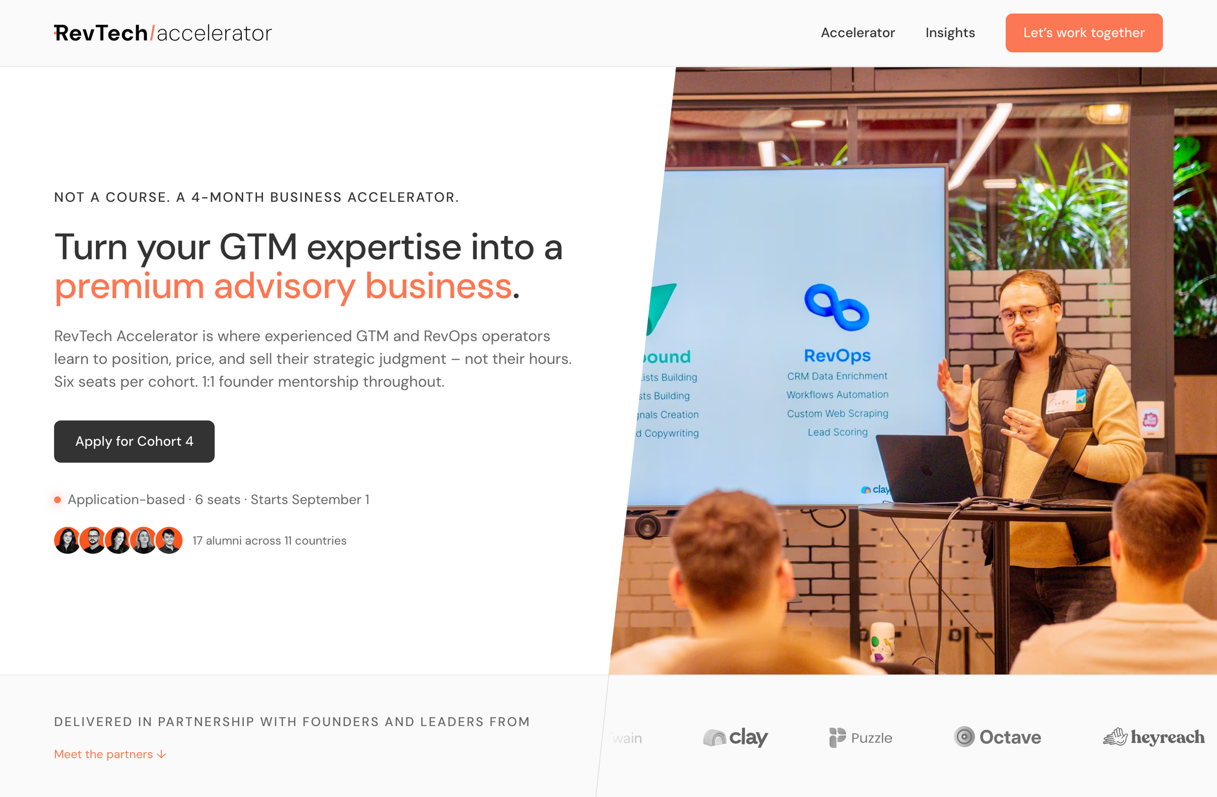 RevTech Accelerator — 4-Month Growth Program for GTM & RevOps Consultants